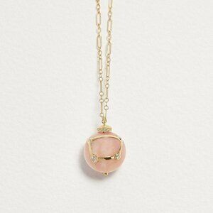 Pamela Love 18K gold, diamond, and pink opal Big Dipper Necklace NIB and Bag